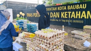 Pasar murah yang di gelar Dinas Pertanian dan Ketahanan Pangan Kota Baubau menggelar pasar murah jelang ramadan