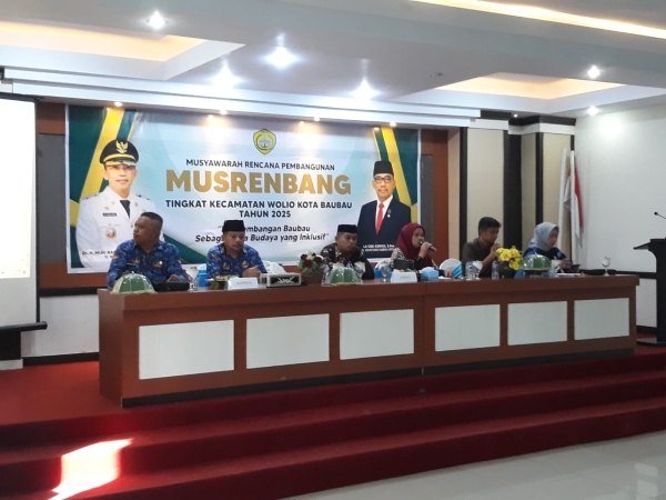 Musrenbang Kecamatan Wolio Kota Baubau yang di hadiri Wakil Ketua DPRD, Adriansyah Farmin dan Camat Wolio