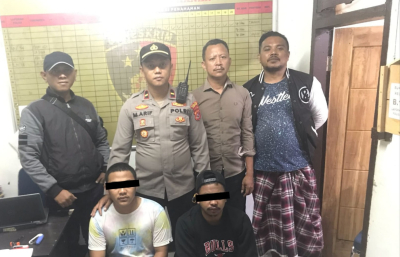 2 Pelaku pengrusakan saat diamankan Opsnal Polsek Murhum dan Tim Opsnal Sat Reskrim Polres Baubau 