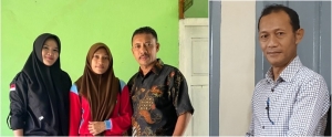 Kiri : Niar diapit Guru Pembimbing Yuyun Kartika Bahrun, S.Pd dan Wakasek Kesiswaan SMAN 3 Baubau Drs. Musafiu,   Kanan : La Ode Mustafa, S.Pd (Kepala SMAN 3 Baubau)