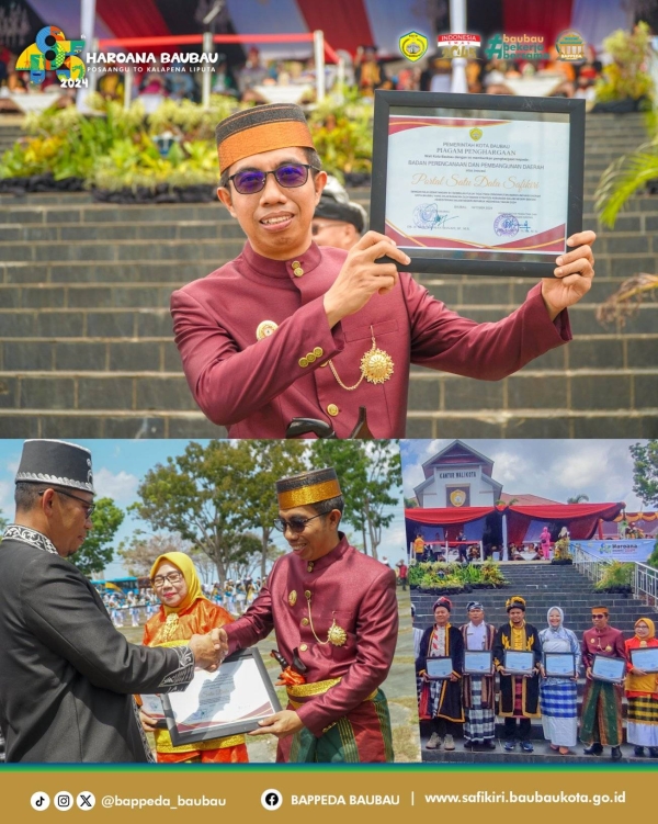 Bappeda Kota Baubau Menerima Penghargaan Inovasi dari Pj Wali Kota Baubau Tahun 2024 dengan Inovasi 'Safikiri'