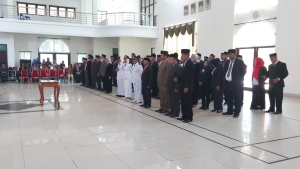 Suasana Pelantikan Pejabat Struktural Kota Baubau Jumat (6/1/2023) di Aula Palagimata Kota Baubau