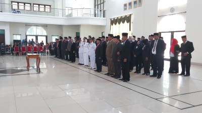 Suasana Pelantikan Pejabat Struktural Kota Baubau Jumat (6/1/2023) di Aula Palagimata Kota Baubau